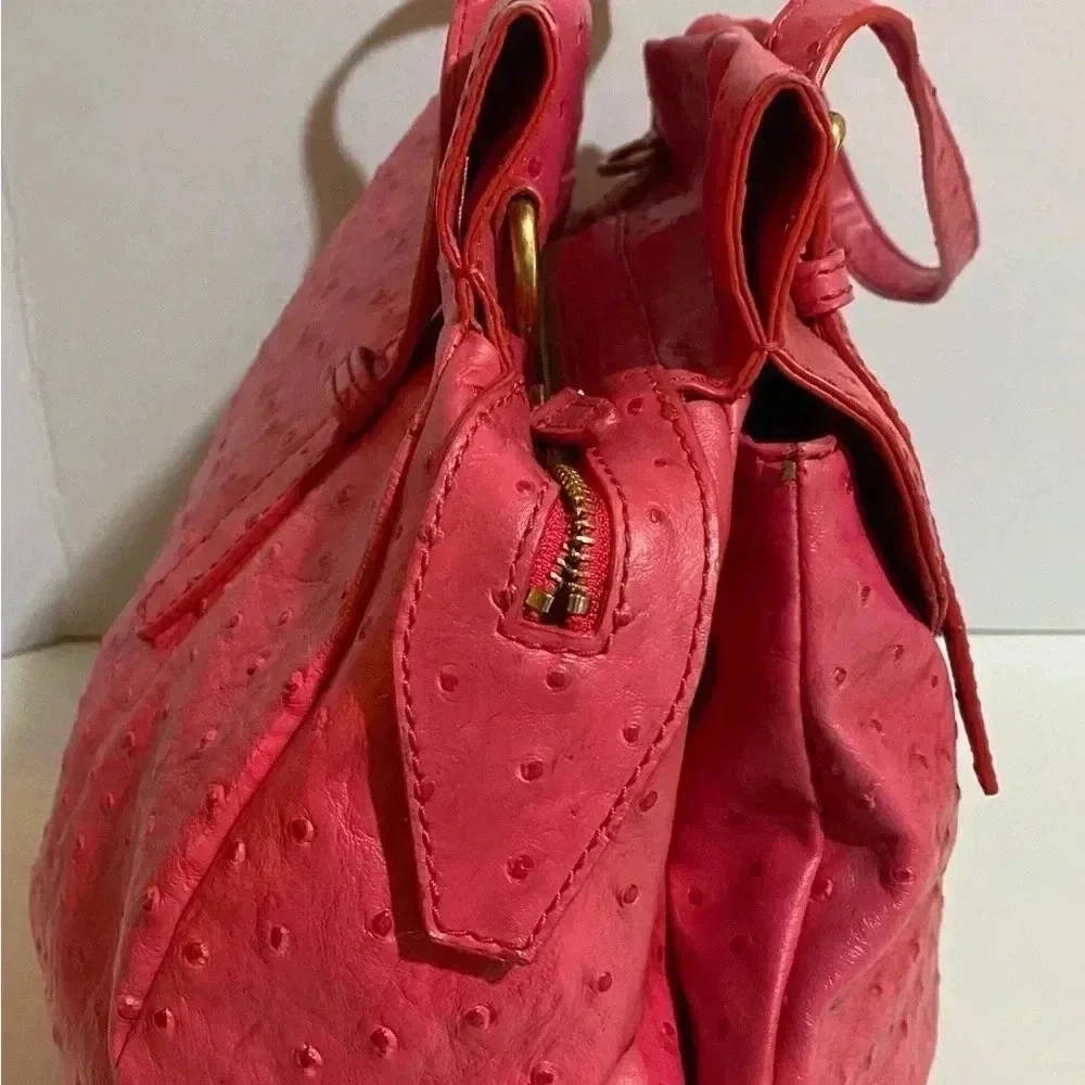 Marc by Marc Jacobs coral embossed leather satchel handbag